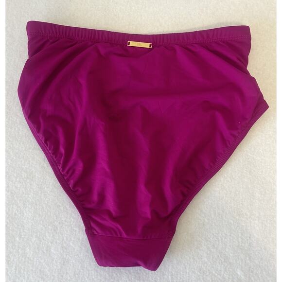 Ralph Lauren Bikini Bottoms Size 6 Purple Solid High-Waisted Swim Bottoms - Picture 2 of 5